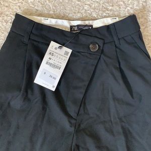 Zara Black Asymmetric Full Length Pants